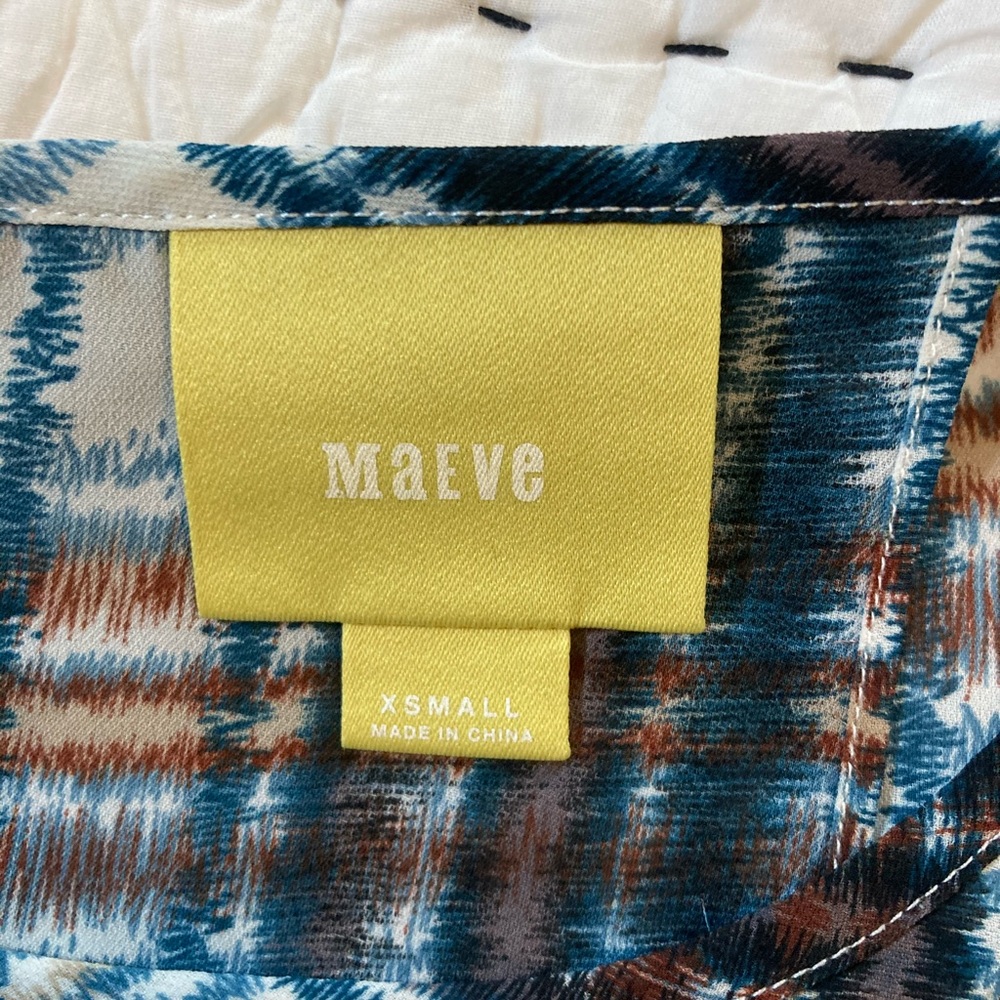 MAEVE Plaid Short-sleeved Blouse